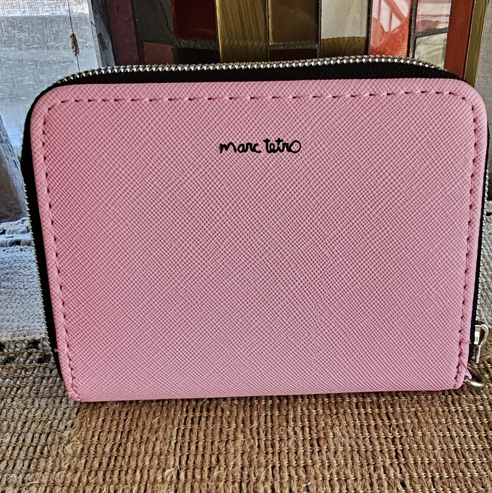 Marc Tetro Yorkie Small Wallet Card Holder Pockets Faux Leather.